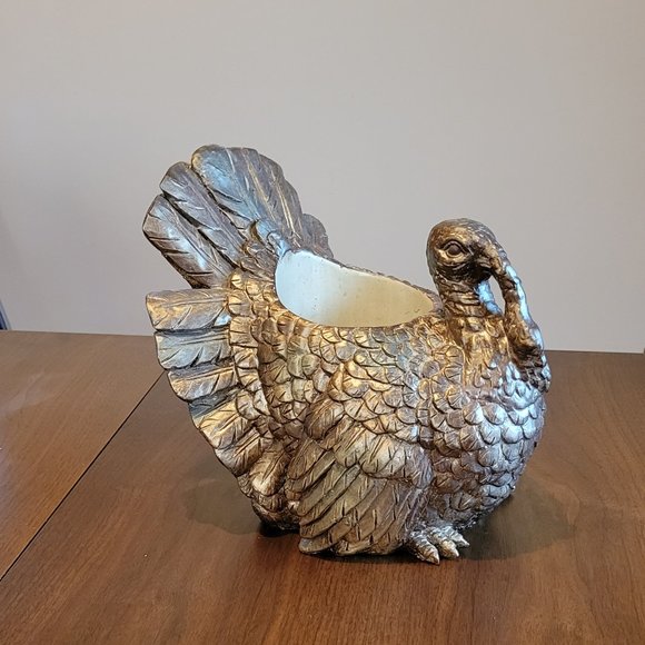 Large Outdoor Turkey Planter Candle Holder Rare made of Resin Vintage NOS - Picture 1 of 12